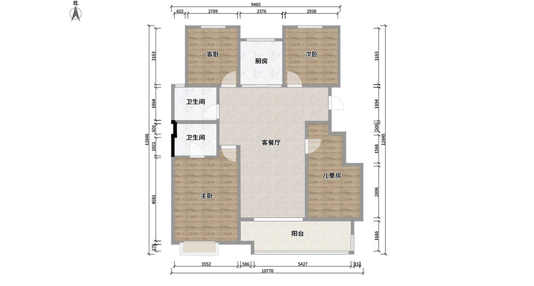 新城璽樾130㎡四室兩廳戶(hù)型平面布局圖.jpg